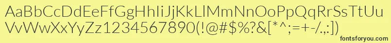 LatoLight Font – Black Fonts on Yellow Background