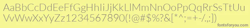 LatoLight Font – Gray Fonts on Yellow Background