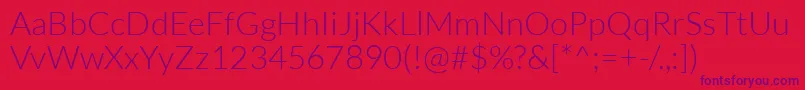 LatoLight Font – Purple Fonts on Red Background