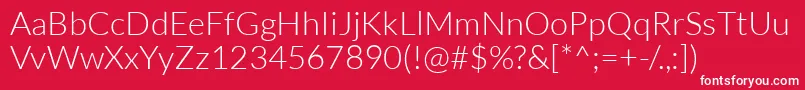 LatoLight Font – White Fonts on Red Background