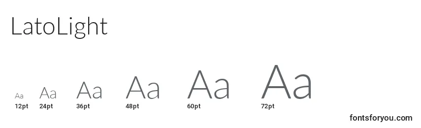 LatoLight Font Sizes