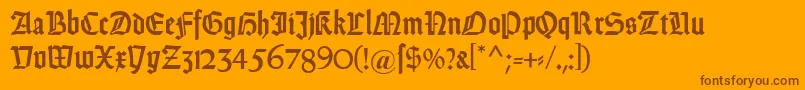 DsweissGotisch Font – Brown Fonts on Orange Background