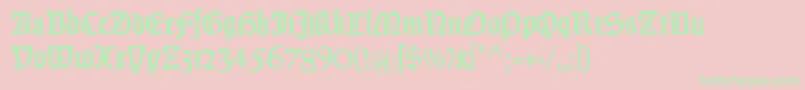 Weitere Informationen zur DsweissGotisch-Schriftart DsweissGotisch-Schriftart – Grüne Schriften auf rosa Hintergrund