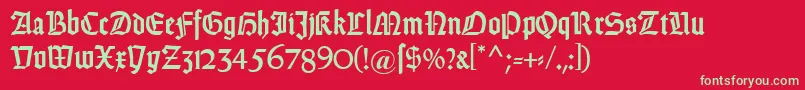 DsweissGotisch Font – Green Fonts on Red Background