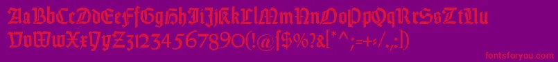 フォントDsweissGotisch – 紫の背景に赤い文字