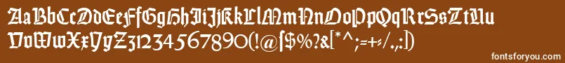 DsweissGotisch Font – White Fonts on Brown Background