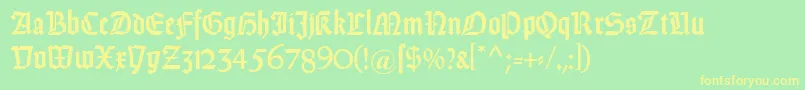 DsweissGotisch Font – Yellow Fonts on Green Background