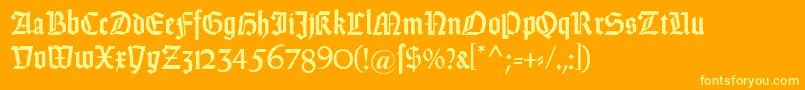 DsweissGotisch Font – Yellow Fonts on Orange Background