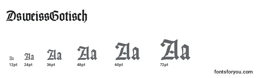 DsweissGotisch Font Sizes