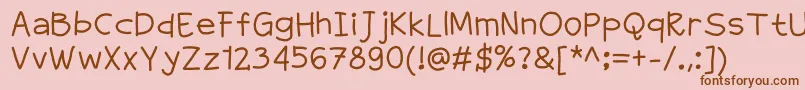 Weitere Informationen zur Greatade-Schriftart Greatade-Schriftart – Braune Schriften auf rosa Hintergrund