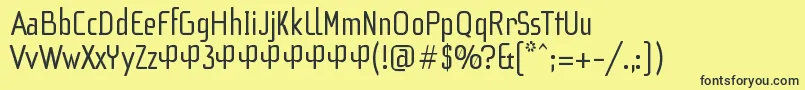 Шрифт F3SecuenciaRoundRegularFfp – чёрные шрифты на жёлтом фоне