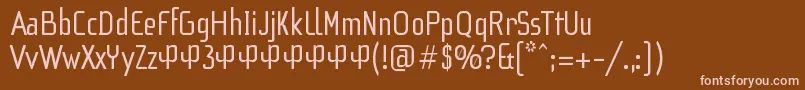 Więcej informacji o czcionce F3SecuenciaRoundRegularFfp Czcionka F3SecuenciaRoundRegularFfp – różowe czcionki na brązowym tle