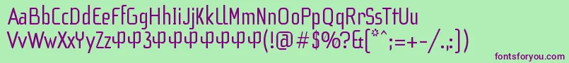 Шрифт F3SecuenciaRoundRegularFfp – фиолетовые шрифты на зелёном фоне