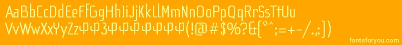 Шрифт F3SecuenciaRoundRegularFfp – жёлтые шрифты на оранжевом фоне