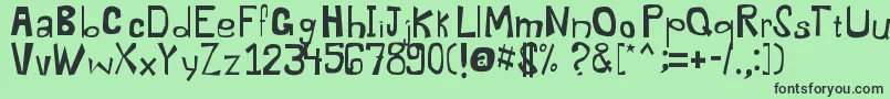 フォントDysentery – 緑の背景に黒い文字