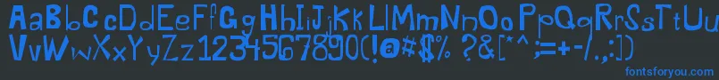 フォントDysentery – 黒い背景に青い文字