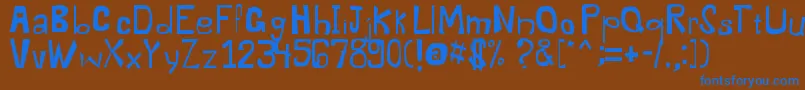 Dysentery-fontti – siniset fontit ruskealla taustalla