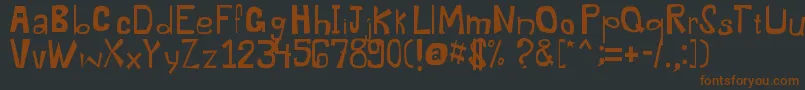 Dysentery-Schriftart – Braune Schriften auf schwarzem Hintergrund