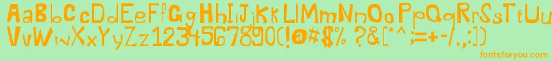 Dysentery Font – Orange Fonts on Green Background