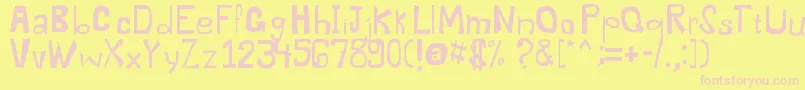 Dysentery Font – Pink Fonts on Yellow Background