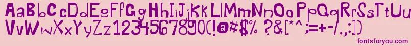Dysentery-Schriftart – Violette Schriften auf rosa Hintergrund
