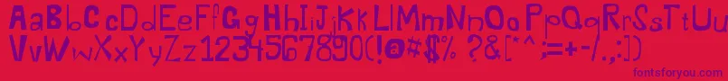 Dysentery Font – Purple Fonts on Red Background