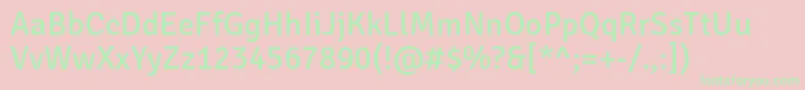 Fonte SignikaRegular – fontes verdes em um fundo rosa