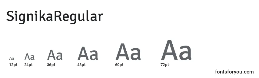 SignikaRegular Font Sizes