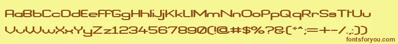 BraveNewEraFlatG98 Font – Brown Fonts on Yellow Background