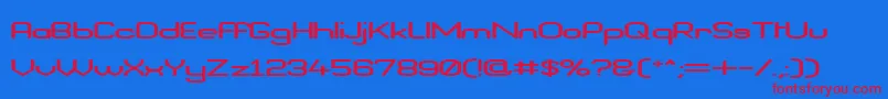 BraveNewEraFlatG98-Schriftart – Rote Schriften auf blauem Hintergrund