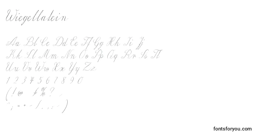 Czcionka Wiegellatein – alfabet, cyfry, specjalne znaki