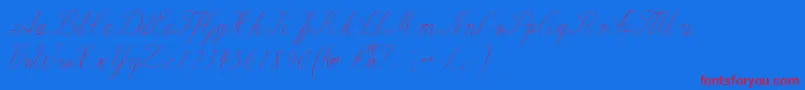 Wiegellatein Font – Red Fonts on Blue Background