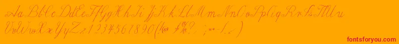 Wiegellatein Font – Red Fonts on Orange Background