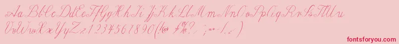 フォントWiegellatein – ピンクの背景に赤い文字