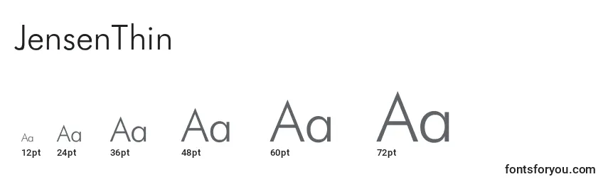 JensenThin Font Sizes