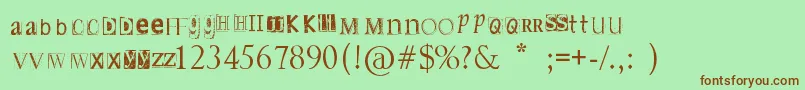 DsnetStamped Font – Brown Fonts on Green Background