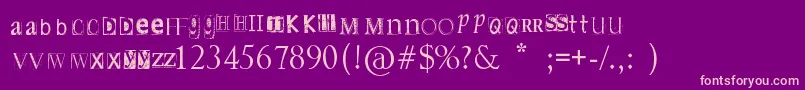 DsnetStamped Font – Pink Fonts on Purple Background