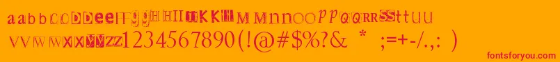 DsnetStamped Font – Red Fonts on Orange Background