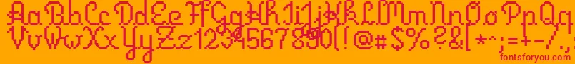 Primus-Schriftart – Rote Schriften auf orangefarbenem Hintergrund