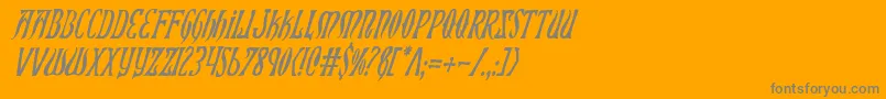 XiphosCondensedItalic Font – Gray Fonts on Orange Background