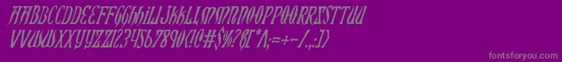 Czcionka XiphosCondensedItalic – szare czcionki na fioletowym tle