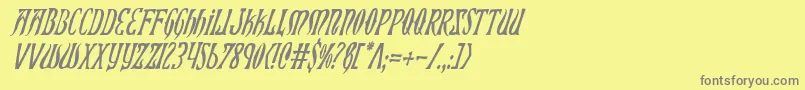 XiphosCondensedItalic Font – Gray Fonts on Yellow Background