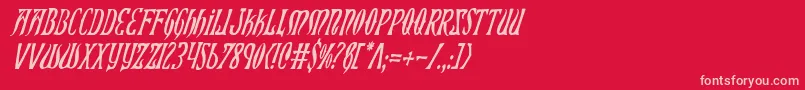 Czcionka XiphosCondensedItalic – różowe czcionki na czerwonym tle