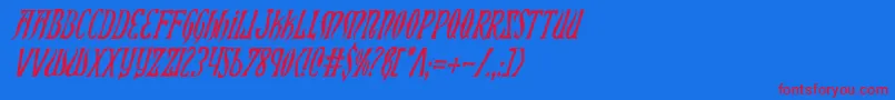 XiphosCondensedItalic Font – Red Fonts on Blue Background