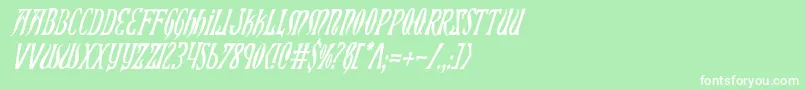 XiphosCondensedItalic Font – White Fonts on Green Background