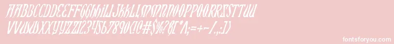 XiphosCondensedItalic Font – White Fonts on Pink Background