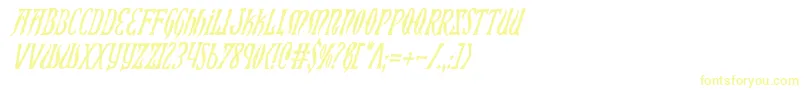 XiphosCondensedItalic-fontti – keltaiset fontit