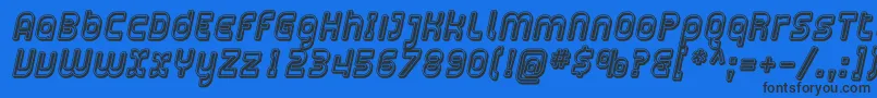 Шрифт Plasma14 – чёрные шрифты на синем фоне