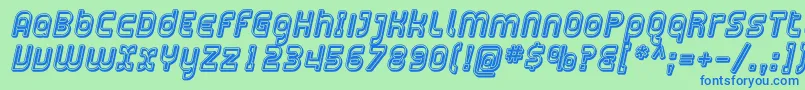 Plasma14 Font – Blue Fonts on Green Background