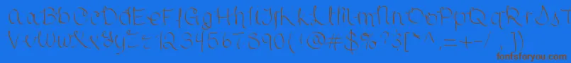 Scriptish Font – Brown Fonts on Blue Background